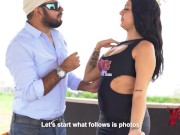 Blanca latina de pezones grandes pasa sensual casting en las afueras de la ciudad 8/16