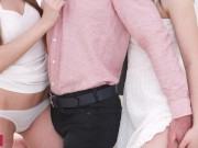 Two teen GFs eating pussy and getting gaped in an FFM threesome 4/16