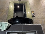 No Underwear Big Boobs Blonde Girl in Bathroom shows Under her Skirt Shaved Pussy 2/16