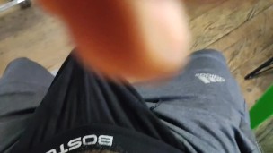Horny guy playing with his huge throbbing bulge in underwear ends up moaning until orgasm