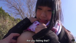 Japanese college student in recruit suit loses it for outdoor sex ...