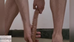 Super long dildo. Anal penetration