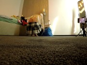 Porn Casting Behind the Scenes as Hot Raver Music Festival Blonde Girl in a See through Dress is Preparing for the Erotica 10/16