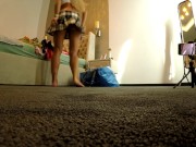 Porn Casting Behind the Scenes as Hot Raver Music Festival Blonde Girl in a See through Dress is Preparing for the Erotica 11/16