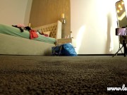 Porn Casting Behind the Scenes as Hot Raver Music Festival Blonde Girl in a See through Dress is Preparing for the Erotica 12/16