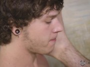 Bi College Fucks - Evan gets initiated into bareback bisexual action by Thomas and Bailey 15/16