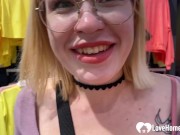 Changing boots barely fit us both but she managed to suck me off. 1/16