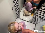 Changing boots barely fit us both but she managed to suck me off. 12/16