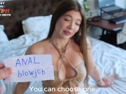 Pick One Paper CHALLENGE with my Stepsister - ANAL and fuck in mouth 1/16