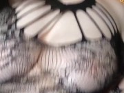 Monster dildo fucking in fishnet lingerie 13/16