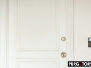 PURGATORYX Tiny brunette spinner Aria Valencia fucks two tow truck drivers 1/16