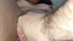 naughty black girl watching naughtiness while fucking her pussy with a lollipop, ejaculating hot