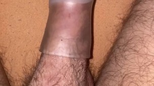 Traction stretching my flaccid cock