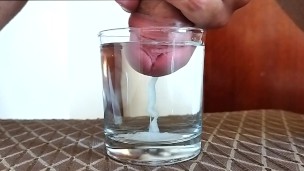 Blow my load into glass of water