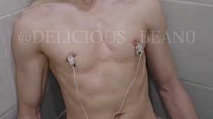 electro nipple play with blindfold