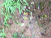 Outdoor Blowjob On Knees With Husband And Shaving Wife Hot Pussy When She Watching Porn 10/16