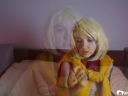 Naughty babe in black stockings from the anime convention came over to fuck. 1/16