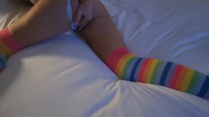 Masturbation pussy till orgasm in the hotel