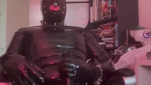 Full rubber gimp gooning out