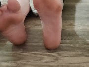Removing dirty white ankle socks from my dirty and sweaty feet 10/16