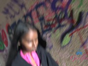 Ebony babe Fae Love hangs out and gets gets her pussy rubbed and played with POV 3/16