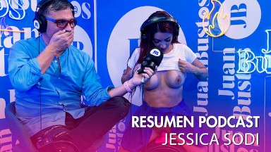 Jessica Sodi fulfills fantasy and cums with her big tits in the sex machine Juan Bustos podcast