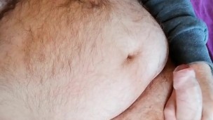 Hairy British Daddy Bear Wank on the bed
