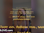 Big boobs babe chatting with YOU while she's doing her makeup in the mirror in a purple bra with massive cleavage - Lelu Love 1/16