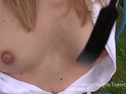 Naughty Tinkerbell extreme booby enlargement diet of Masters stinky wee and creamy cum