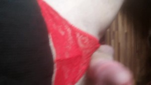 HotRedPantiesHornyDickMasturbateCum