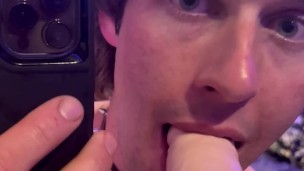 Femboy Sissy Loves Sucking Dildo 🐱🐱💕💕