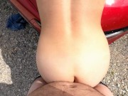 Il baisse ma jupe et m'encule contre le capot de la voiture 12/16