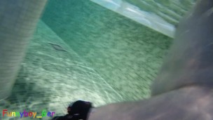 Awesome underwater wanking in a real public thermal pool. Unfortunately I almost got caught.