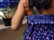 Exhibition on the balcony - hot girl dancing until she is naked 7/16