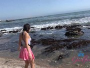 GFE session on a date with amateur spinner Brianna Arson blowjob in the open 12/16