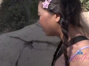 GFE session on a date with amateur spinner Brianna Arson blowjob in the open 4/16