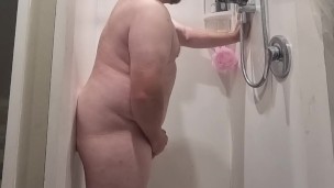 NZ Kiwi Bear gets a 2 Foot long dildo completely deep inside his ass in the shower