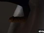 Stroking her mock cock until it spurts just like a real one 7/16