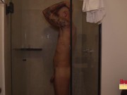 Big Uncut Cock Jerks off BIg LOAD! 12/16