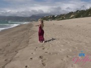 Aria Banks having fun on the beach and car play - pussy rubbed and road head 2/16