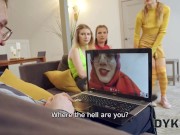 DYKE4K. Sexy models with small tits prefer to play with pussies in front of a man 3/16