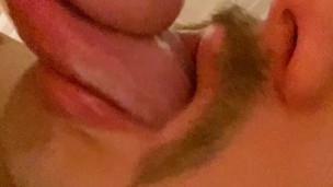 Self Suck Facial and Cum in Mouth