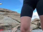 🥵 Spectacular woman giving a BLOWJOB among the rocks, and he CUMS on her FACE 💦 - Miss Pasion 5/16