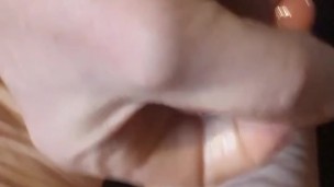 Cumshot over feet