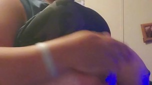 Rubbing ice all over my big titties