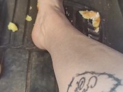 Pedal pumping  and stomping Twinkies barefooted 10/16