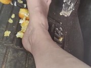 Pedal pumping  and stomping Twinkies barefooted 13/16
