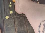 Pedal pumping  and stomping Twinkies barefooted 14/16