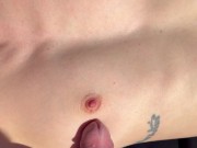 he comes to spread his sperm sunscreen on my face 10/16