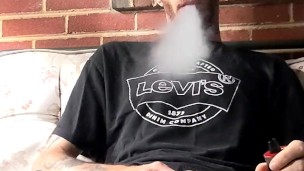 Vaping outside and waving my cock at the neighbors!